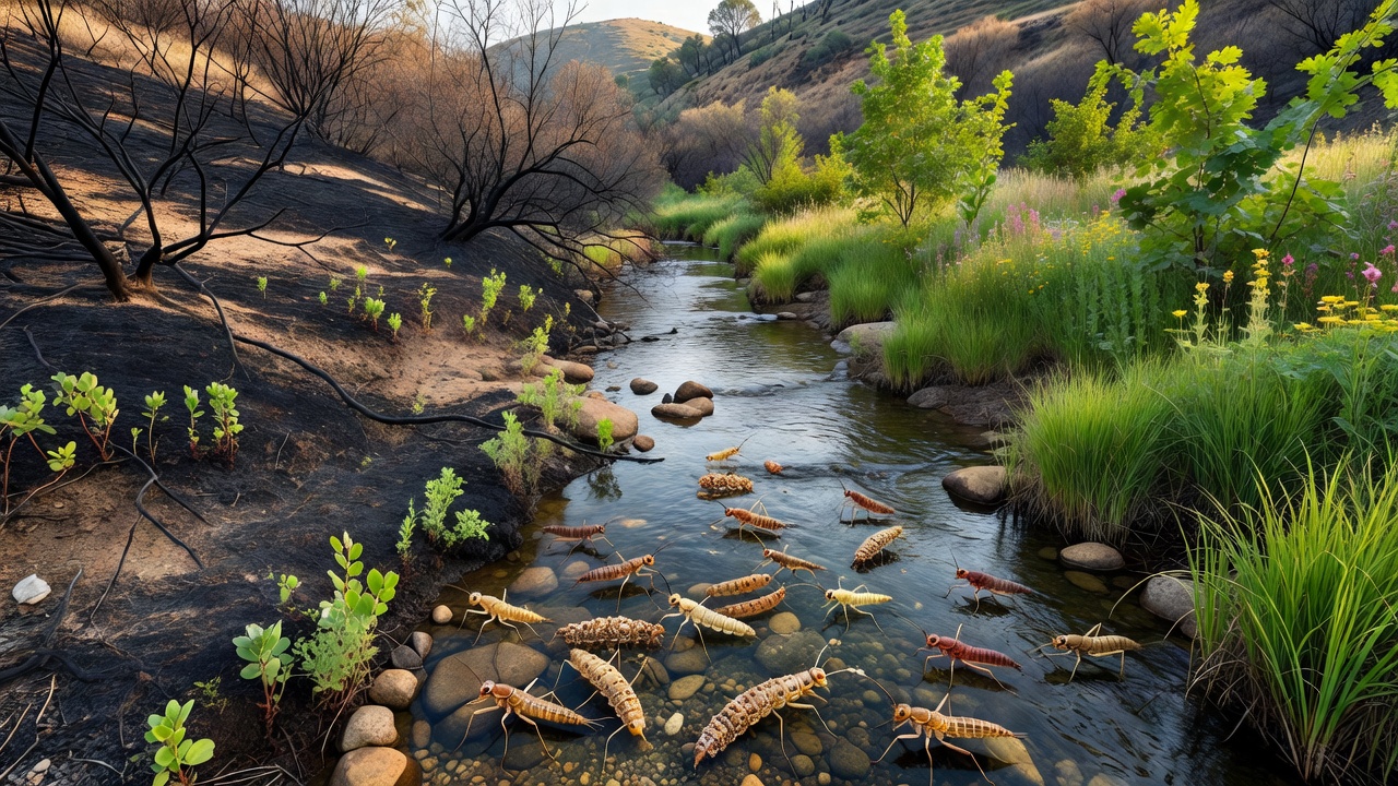 The Impact of Post-Fire Regrowth on Aquatic Insect Populations in Foothill Streams